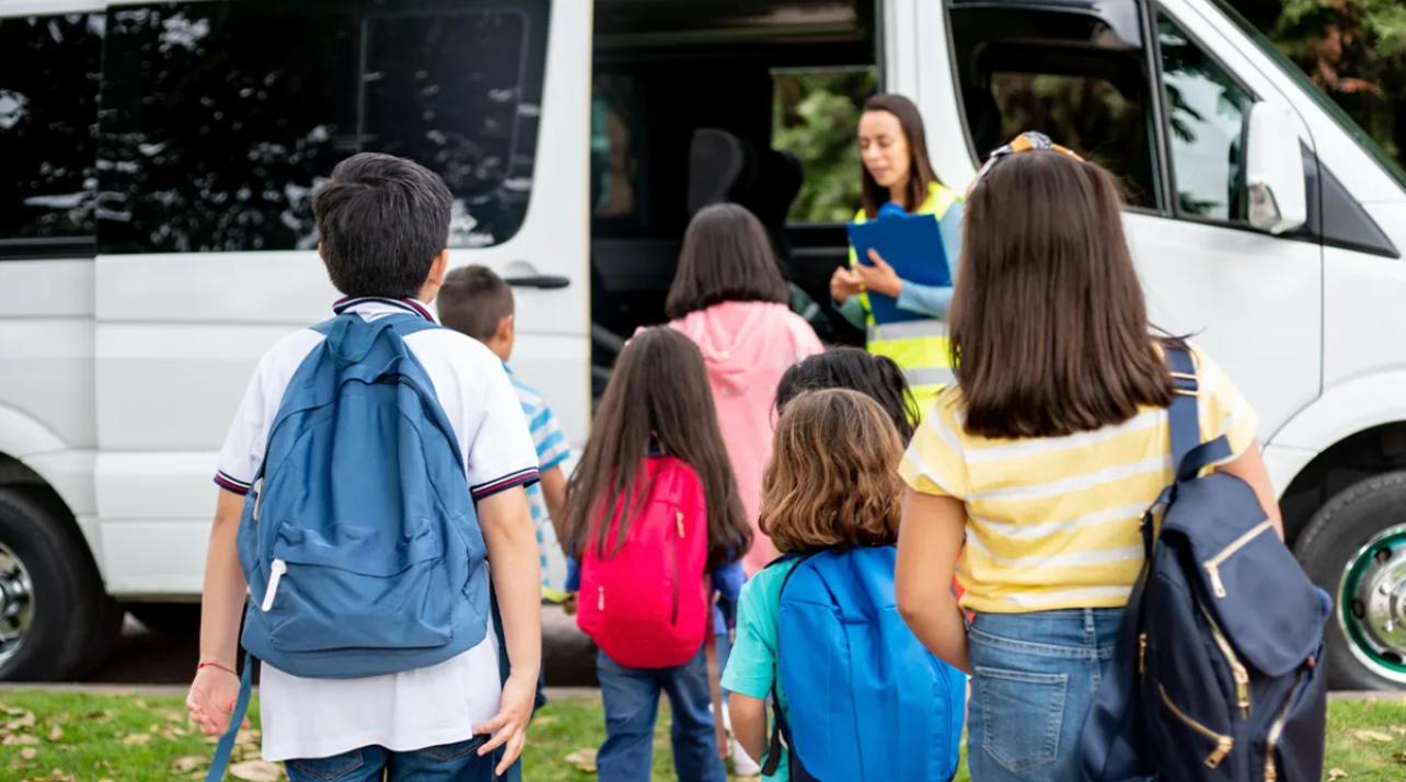 School bus on a  route